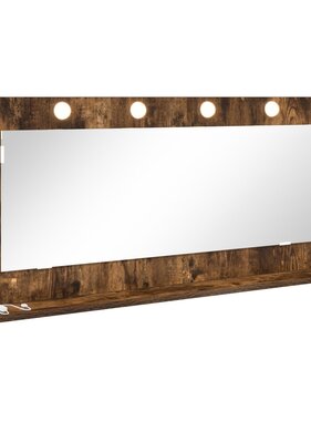 VidaXL Vanity Spiegel met LED Verlichting Gerookt Eiken 100x45x18 cm