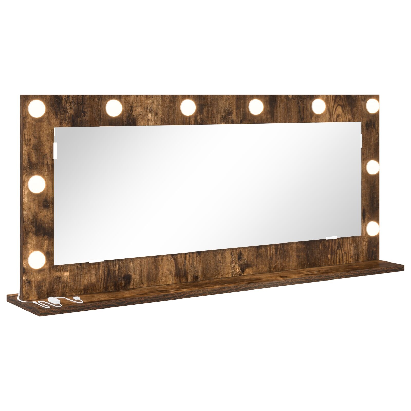 VidaXL Vanity Spiegel met LED Verlichting Gerookt Eiken 100x45x18 cm