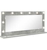 VidaXL Vanity Spiegel met LED Verlichting Beton Grijs 100x45x18 cm