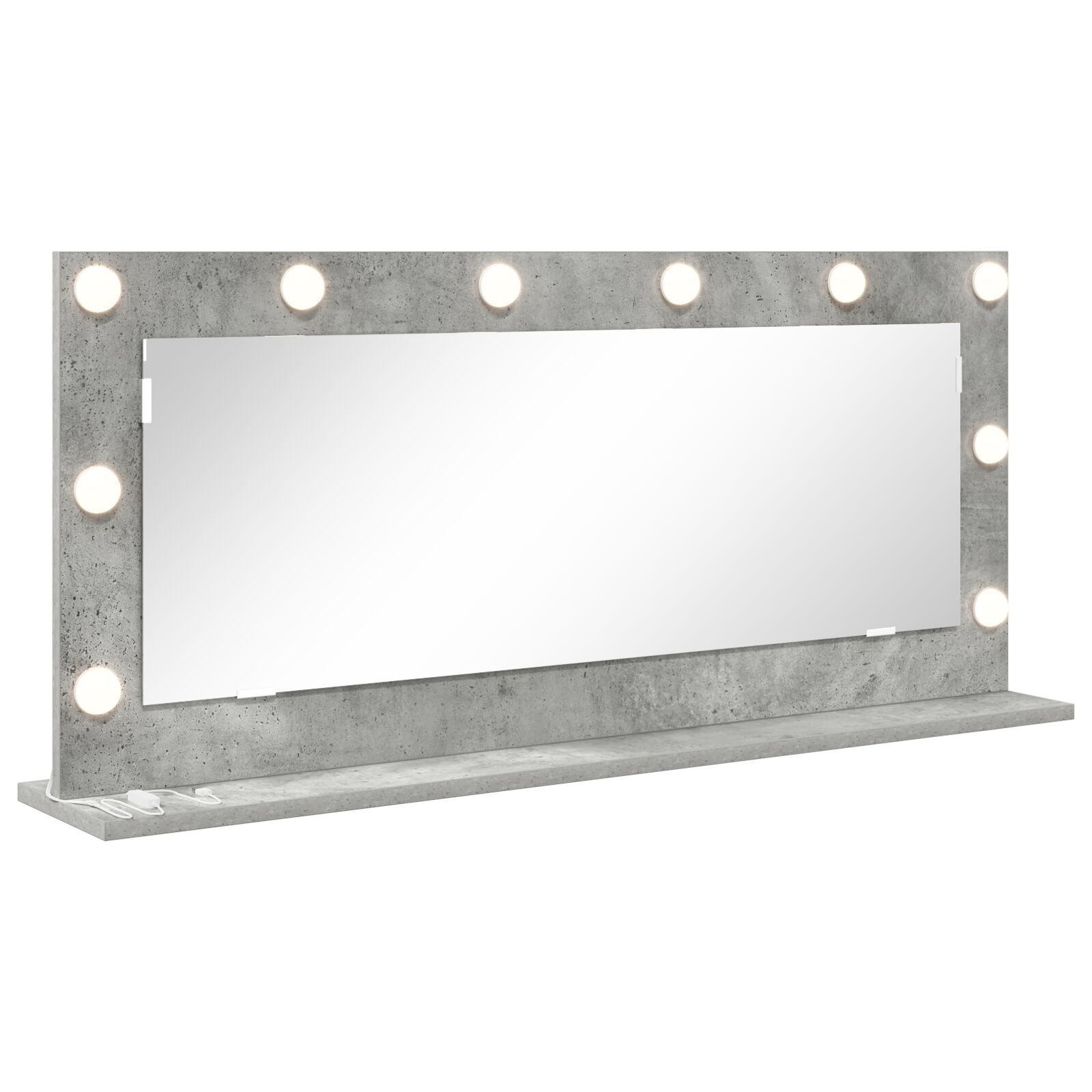 VidaXL Vanity Spiegel met LED Verlichting Beton Grijs 100x45x18 cm