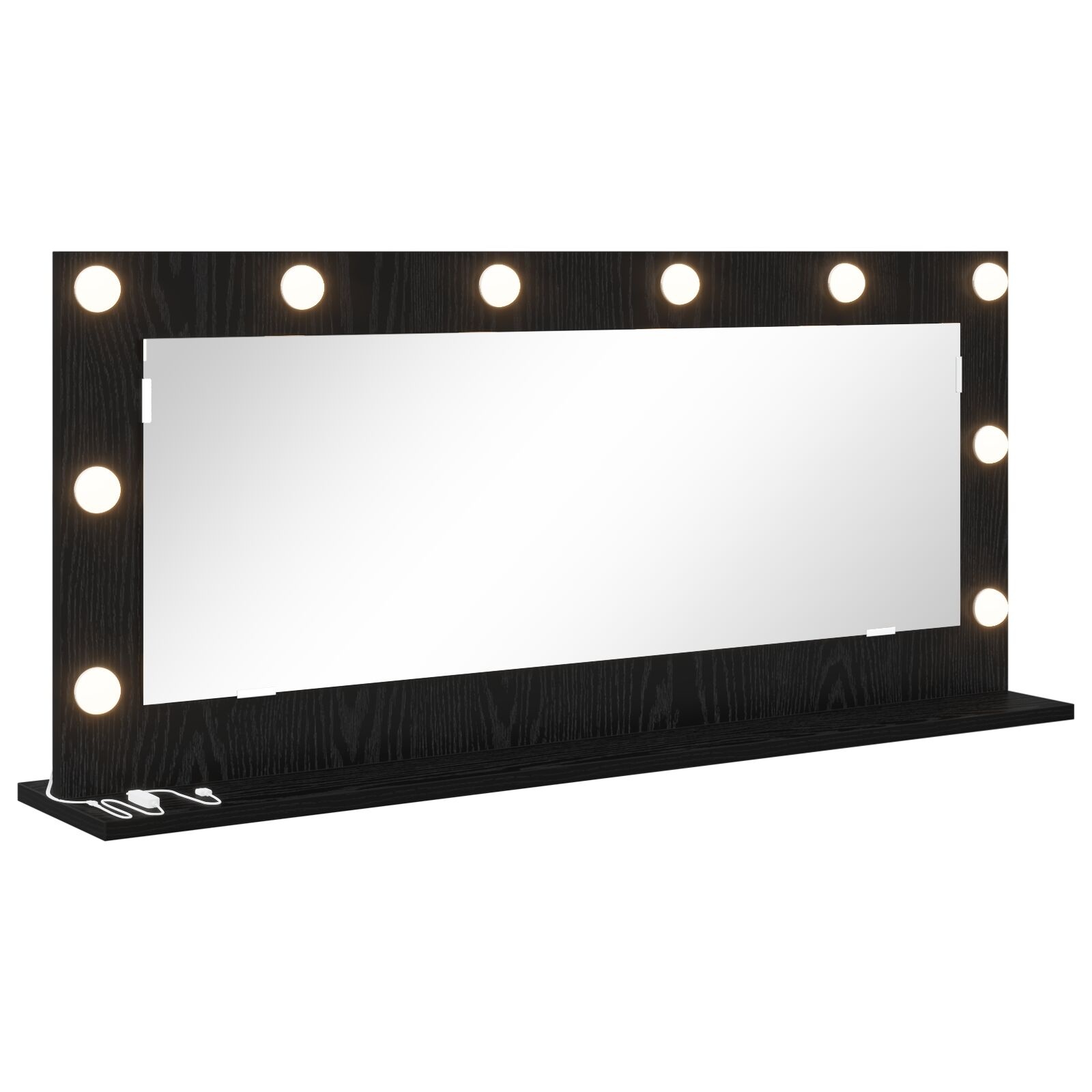 VidaXL Vanity Spiegel met LED Verlichting Zwart Eiken 100x45x18 cm
