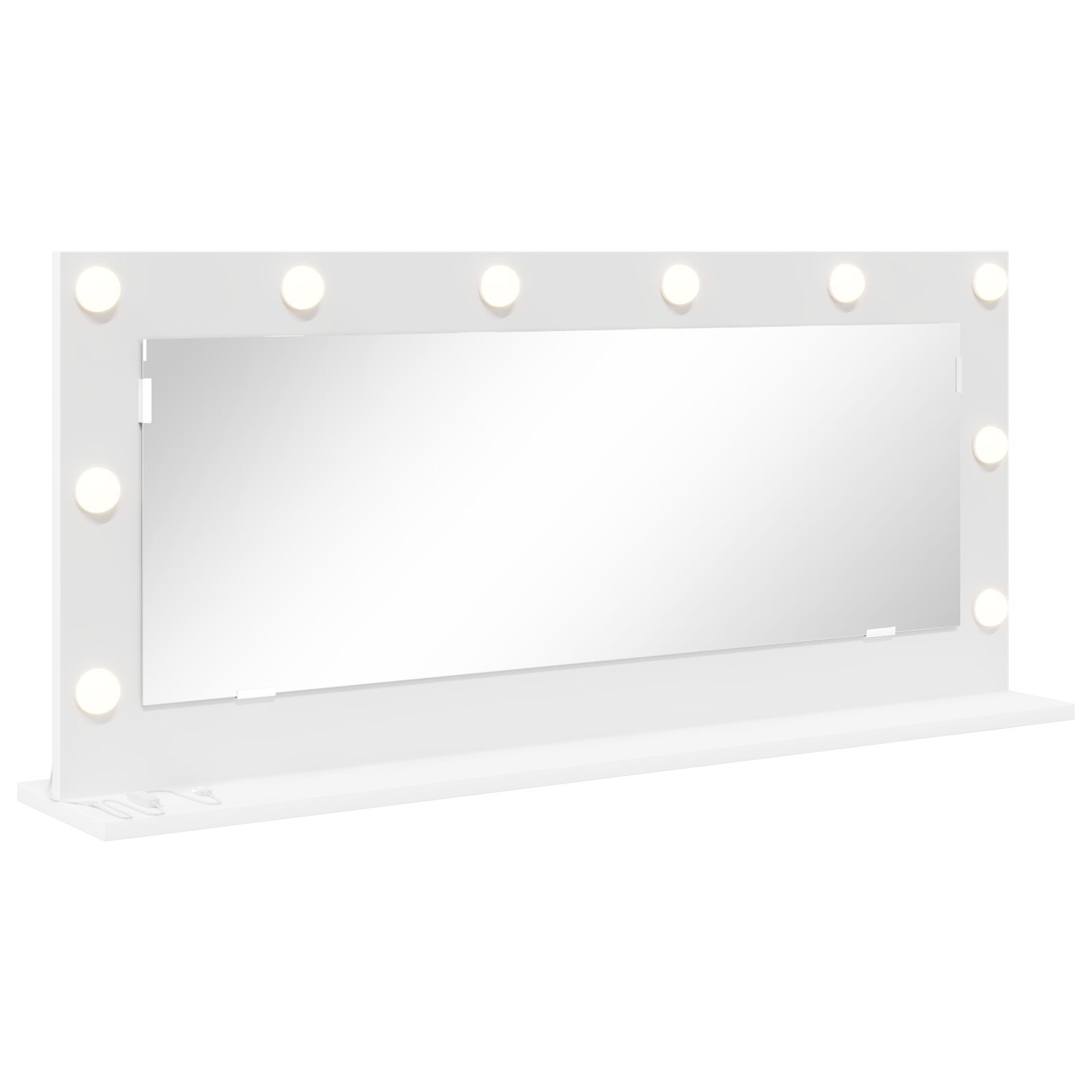 VidaXL Make-up Spiegel met LED Verlichting Wit 100x45x18 cm