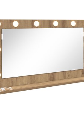 VidaXL Make-up Spiegel Artisan Eiken Spaanplaat 80 x 45 x 18 cm Spiegel