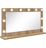 VidaXL Make-up Spiegel Artisan Eiken Spaanplaat 80 x 45 x 18 cm Spiegel