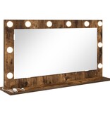 VidaXL Make-up Spiegel Rookeiken, zilver Hout, glas 80 x 45 cm Spiegel