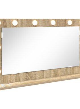 VidaXL Kaptaal Spiegel Sonoma eiken Bewerkt hout, Glas 80 x 45 x 18 cm