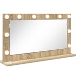 VidaXL Kaptaal Spiegel Sonoma eiken Bewerkt hout, Glas 80 x 45 x 18 cm