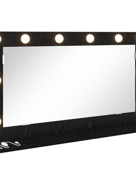 VidaXL Vanity Spiegel met LED Verlichting Zwart Eiken 80x45x18 cm