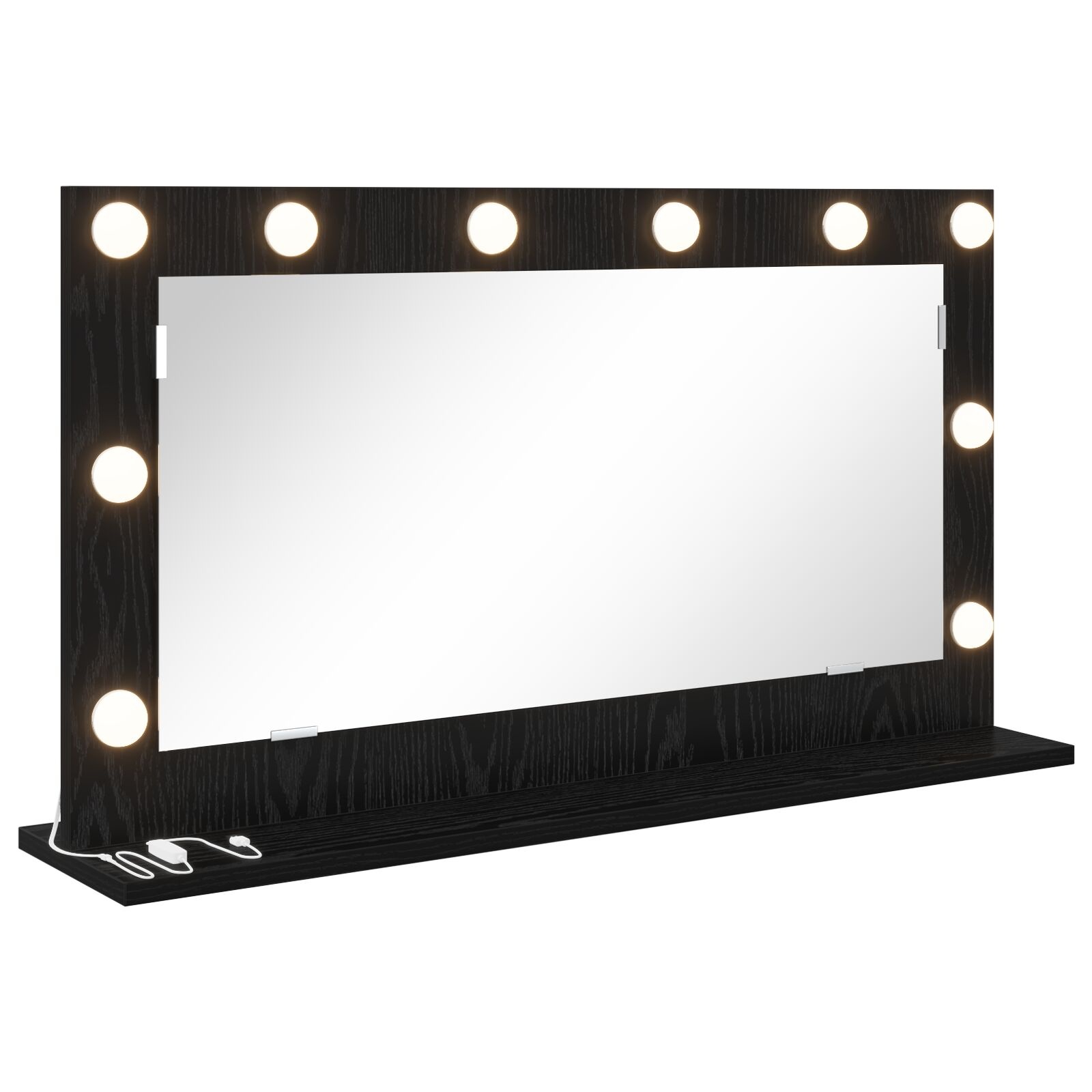 VidaXL Vanity Spiegel met LED Verlichting Zwart Eiken 80x45x18 cm