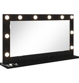VidaXL Vanity Spiegel met LED Verlichting Zwart Eiken 80x45x18 cm