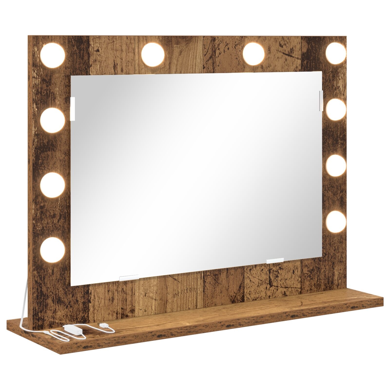 VidaXL Make-up Spiegel Oud Hout Hout 60 x 45 x 18 cm Spiegel