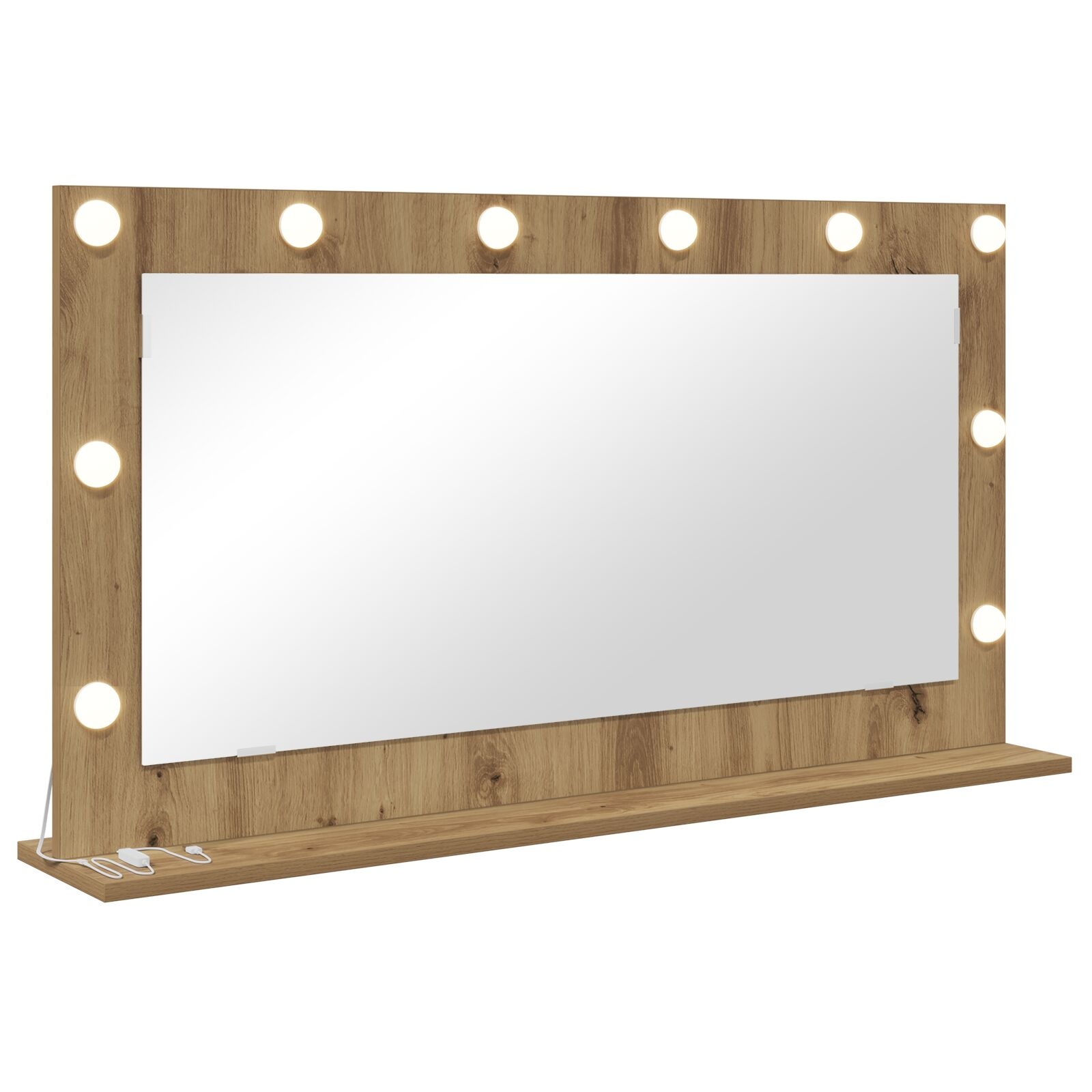 VidaXL Vanity Spiegel Ambachtelijk Eiken Hout en Glas 100 x 55 cm