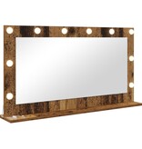 VidaXL Spiegel voor kaptafel Oud hout Hout en Glas 100 x 55 x 18 cm