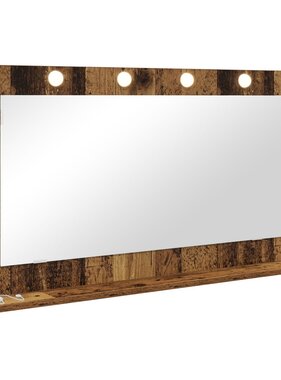 VidaXL Spiegel voor kaptafel Oud hout Hout en Glas 100 x 55 x 18 cm