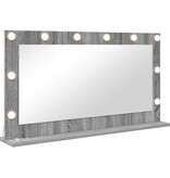 VidaXL Kapperspiegel Grijs sonoma Spaanplaat, Glas 100 x 55 x 18 cm