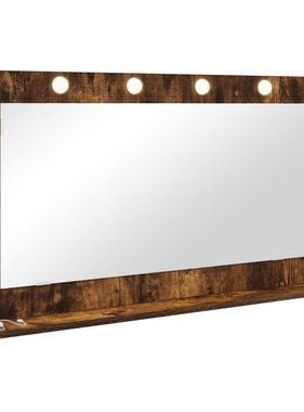 VidaXL Make-up Spiegel Gerookt Eiken Hout, Glas 100 x 55 x 18 cm