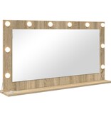 VidaXL Make-up Spiegel Sonoma Eiken MDF, Glas 100 x 55 x 18 cm