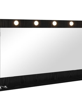 VidaXL Make-up Spiegel met LED Verlichting Zwart Eiken 100x55x18 cm