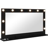 VidaXL Make-up Spiegel met LED Verlichting Zwart Eiken 100x55x18 cm