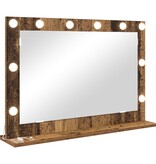 VidaXL Kaptafelspiegel Oud hout Massief Teruggewonnen Hout en Glas