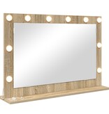 VidaXL Make-up Spiegel Sonoma Eiken Hout, Glas 80 x 55 x 18 cm Spiegel