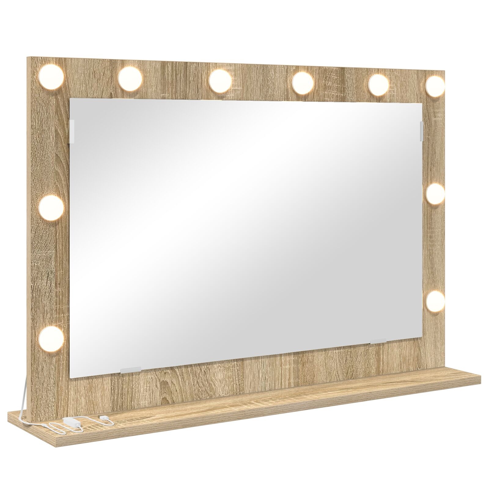 VidaXL Make-up Spiegel Sonoma Eiken Hout, Glas 80 x 55 x 18 cm Spiegel