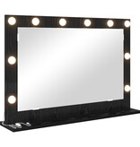 VidaXL Vanity Spiegel met LED Verlichting Zwart Eiken 80x55x18 cm