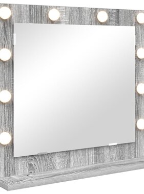 VidaXL Vanity Mirror met LED-verlichting Grijs Sonoma 60x55x18 cm