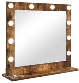 VidaXL Vanity Spiegel met LED Verlichting Gerookt Eiken 60x55x18 cm