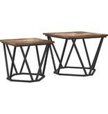 VidaXL 2-delige bijzettafelset Gerookt Eiken Houtvezel