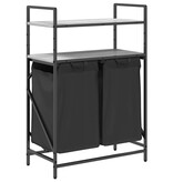 VidaXL Wasmand 2 vakken met planken grijs sonoma eiken