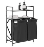 VidaXL Wasmand 2 vakken met planken grijs sonoma eiken