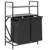 VidaXL Wasmand 2 vakken met planken grijs sonoma eiken