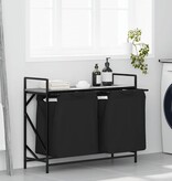 VidaXL Wasmand 2 vakken met plank grijs sonoma eiken