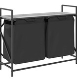 VidaXL Wasmand 2 vakken met plank grijs sonoma eiken