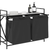 VidaXL Wasmand 2 vakken met plank grijs sonoma eiken