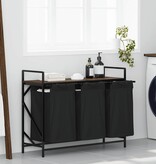 VidaXL Wasmand 3 vakken met plank bruin eikenkleurig