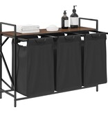 VidaXL Wasmand 3 vakken met plank bruin eikenkleurig