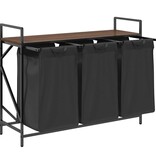 VidaXL Wasmand 3 vakken met plank bruin eikenkleurig