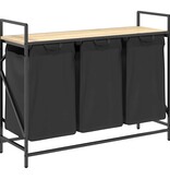 VidaXL Wasmand 3 vakken met plank sonoma eikenkleurig