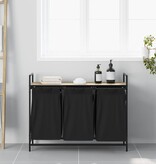 VidaXL Wasmand 3 vakken met plank sonoma eikenkleurig