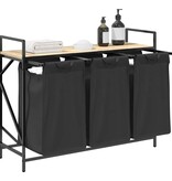 VidaXL Wasmand 3 vakken met plank sonoma eikenkleurig