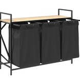 VidaXL Wasmand 3 vakken met plank sonoma eikenkleurig