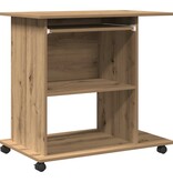 VidaXL Computerbureau 80x50x75 cm bewerkt hout artisanaal eikenkleur
