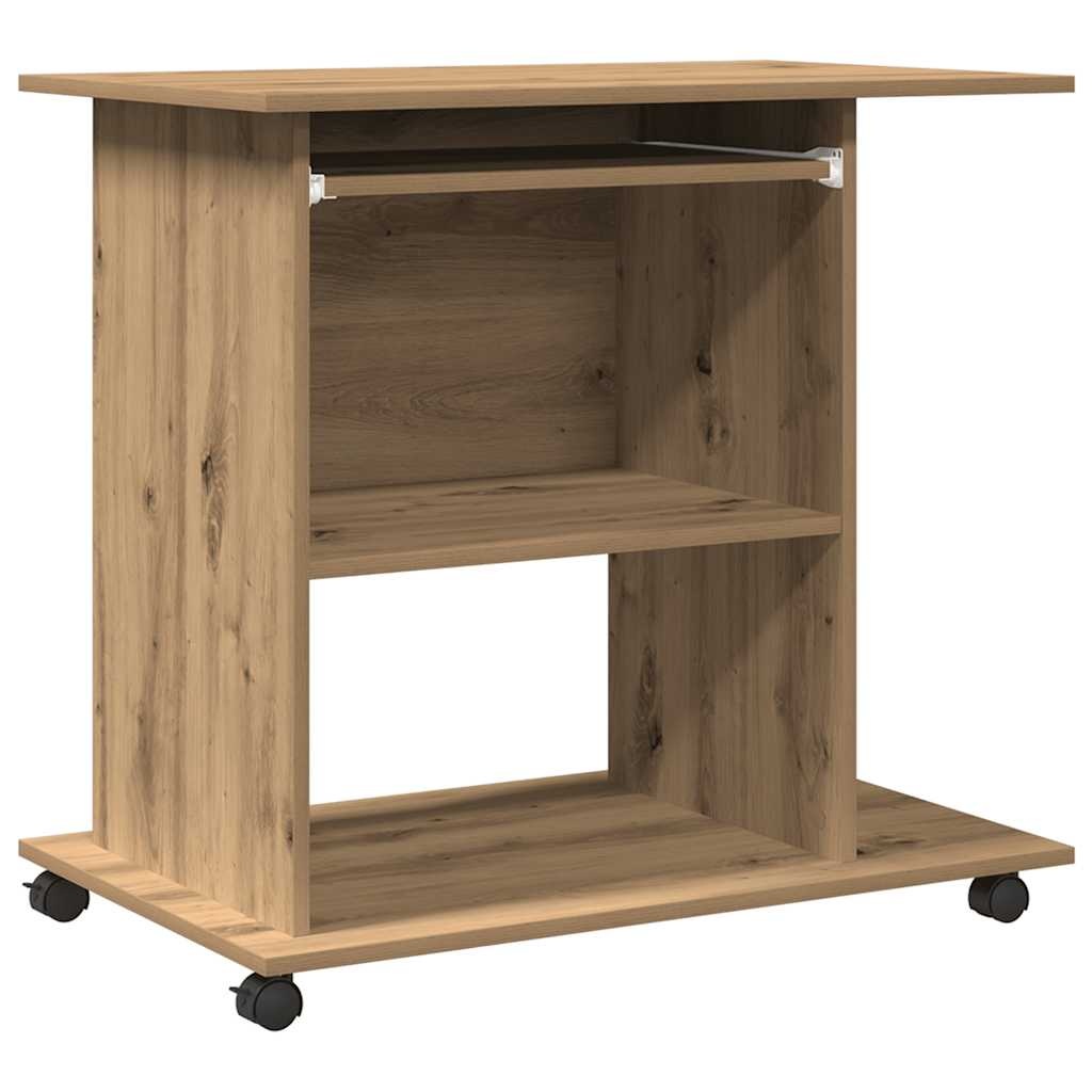 VidaXL Computerbureau 80x50x75 cm bewerkt hout artisanaal eikenkleur
