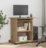 VidaXL Computerbureau 80x50x75 cm bewerkt hout artisanaal eikenkleur