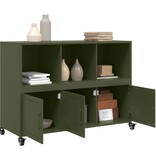 VidaXL Dressoir 100,5x39x72 cm staal olijfgroen