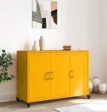 VidaXL Dressoir 100,5x39x72 cm staal mosterdgeel