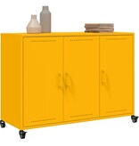 VidaXL Dressoir 100,5x39x72 cm staal mosterdgeel