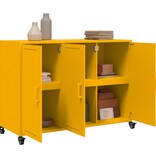 VidaXL Dressoir 100,5x39x72 cm staal mosterdgeel